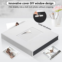 Popotop photo album shows a double front window holding 4x6 photos securely.
