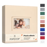 Popotop photo album leather cover close-up showing durable photo protection