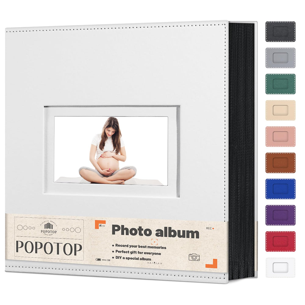 Popotop leather cover front view protects memories with a premium look