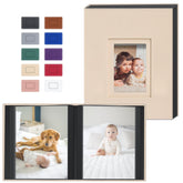 Popotop photo album with leather hardcover and double window highlights memories.