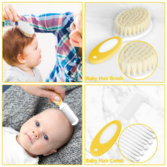 POPYJAN hair brush and comb for gentle detangling of newborn hair.