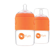 PopYum 5oz orange bottle with comfortable grip for easy feeding