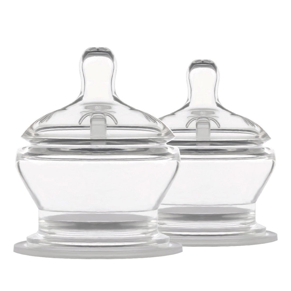 PopYum Stage 1 slow-flow nipple two-pack for newborn feeding