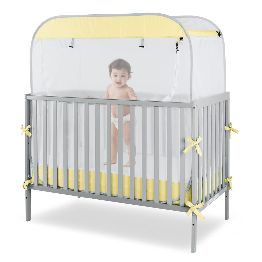 Porayhut crib net with breathable mesh keeps baby safe indoors.