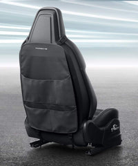 Porsche backseat protector showing four pockets for organized storage on trips