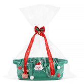 Poschnor gift basket empty for Christmas with festive colors and ready-to-gift presentation.