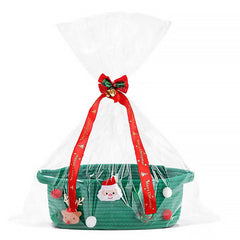 Poschnor gift basket empty for Christmas with festive colors and ready-to-gift presentation.