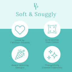 Posh Peanut bamboo fabric sleepers offer ultra-soft, breathable comfort for delicate baby skin.