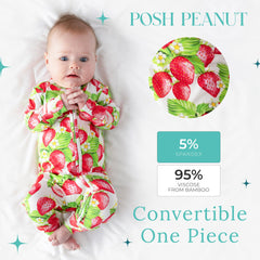 Posh Peanut girls' footless pajamas close-up highlighting comfy, easy movement