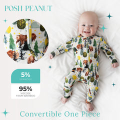 Posh Peanut newborn sleepers with fold-over mittens for added warmth.