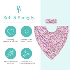 Posh Peanut newborn swaddle close-up highlights stretch and breathability