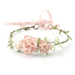 PoshMyra flower crown in blush pink and ivory for child size, ideal for photoshoots.