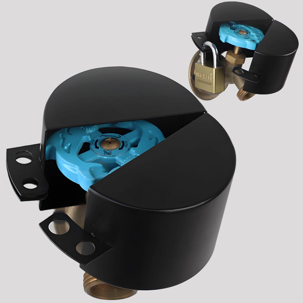 Posnaland outdoor faucet lock cover protects handle from tampering and weather.