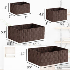 Posprica second medium woven basket for efficient drawer organization and access.