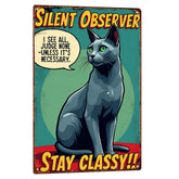 posteretro cat american style sign front view for durable living room decor.