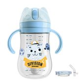 POTATO 8oz spill-proof sippy blue with leak-proof lid, ideal for home and travel.