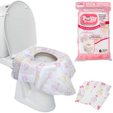 Potty Shields floral XL toilet cover on seat protecting skin from moisture during travel