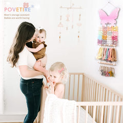 POVETIRE organizer shows pastel bows for tidy nursery decor
