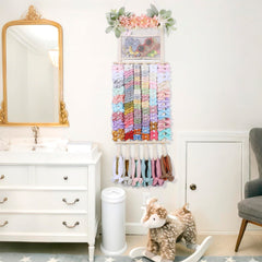 POVETIRE floral-leaf design wall panel stores bows neatly