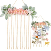 POVETIRE flower bow holder wall display keeps bows organized and decorative.
