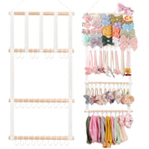 POVETIRE headband holder assembled on wall keeps bows organized and accessible