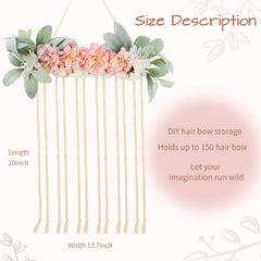 POVETIRE six-rows cotton rope bow display stores multiple bows.