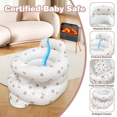 POZMTIORE inflatable baby seat built-in air pump enables quick setup anywhere