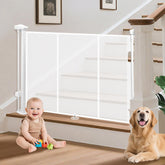 Pravoluxmax retractable gate extended for 55 inch openings, ideal for wide doorways and stairs.