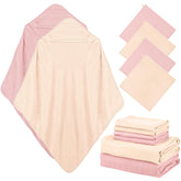 Preboun hooded baby towel in ivory, plush and absorbent for gentle drying