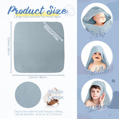 Preboun hooded towel close-up shows soft cotton and absorbent muslin.