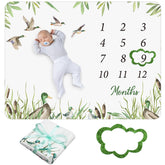 Preboun mallard duck milestone blanket 40x60 for easy monthly photo milestones.