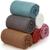 Preboun six-color muslin swaddle blanket ready for cozy newborn wrapping
