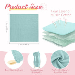 Preboun muslin washcloths 12x12 inches soft and breathable