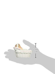 Precious Moments hand-painted baby girl figurine in pink tones for nursery.