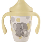 Precious Moments Love You Tons bamboo sippy cup with two handles for easy gripping.