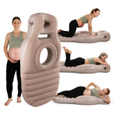 PregSpag pregnancy blow up pillow with belly hole supports the belly for stomach sleeping