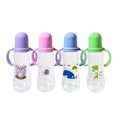 Pretty Baby vented anti-colic bottle closeup, reduces gas and spit-up for calmer feeds.
