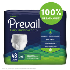 Quick Wick with MaxSoft in Prevail 2XL for fast absorption and softness.