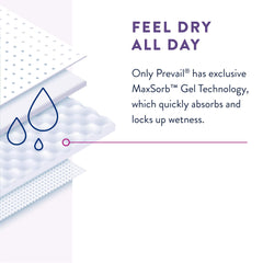 Prevail Per-Fit absorbency zones quickly lock away moisture.