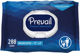 Prevail Premium Adult Wipes with press-open lid for easy one-handed access and discreet use.