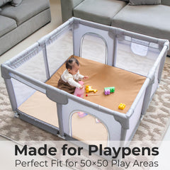 Primica padded play mat in rust color enhancing nursery decor while supporting safe play