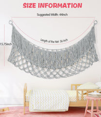 PrimZooty large storage hammock in playroom reduces clutter and frees floor space