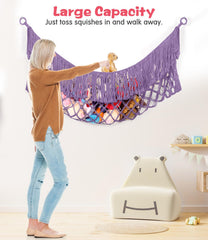 PrimZooty wall-mounted toy hammock with included hardware.