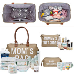 Printe Mom's Bag with insulated bottle pocket keeps bottles ready for feeding.
