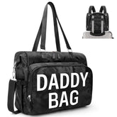 Pripher diaper backpack front view with roomy compartments for baby essentials.