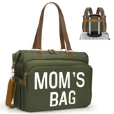 Pripher diaper bag tote olive green crossbody view with spacious pockets for baby essentials