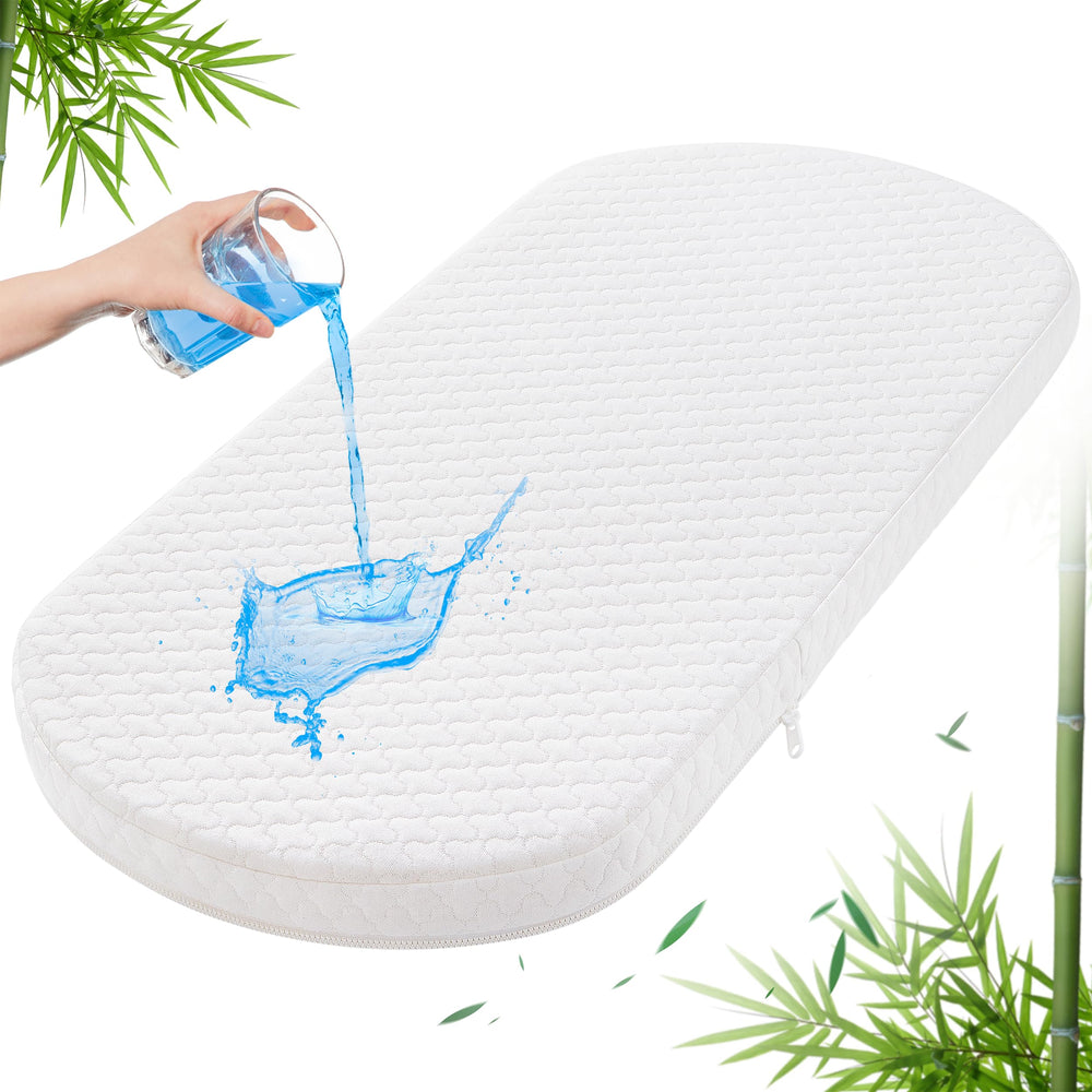 Pro Goleem bassinet pad with waterproof bamboo cover protects foam