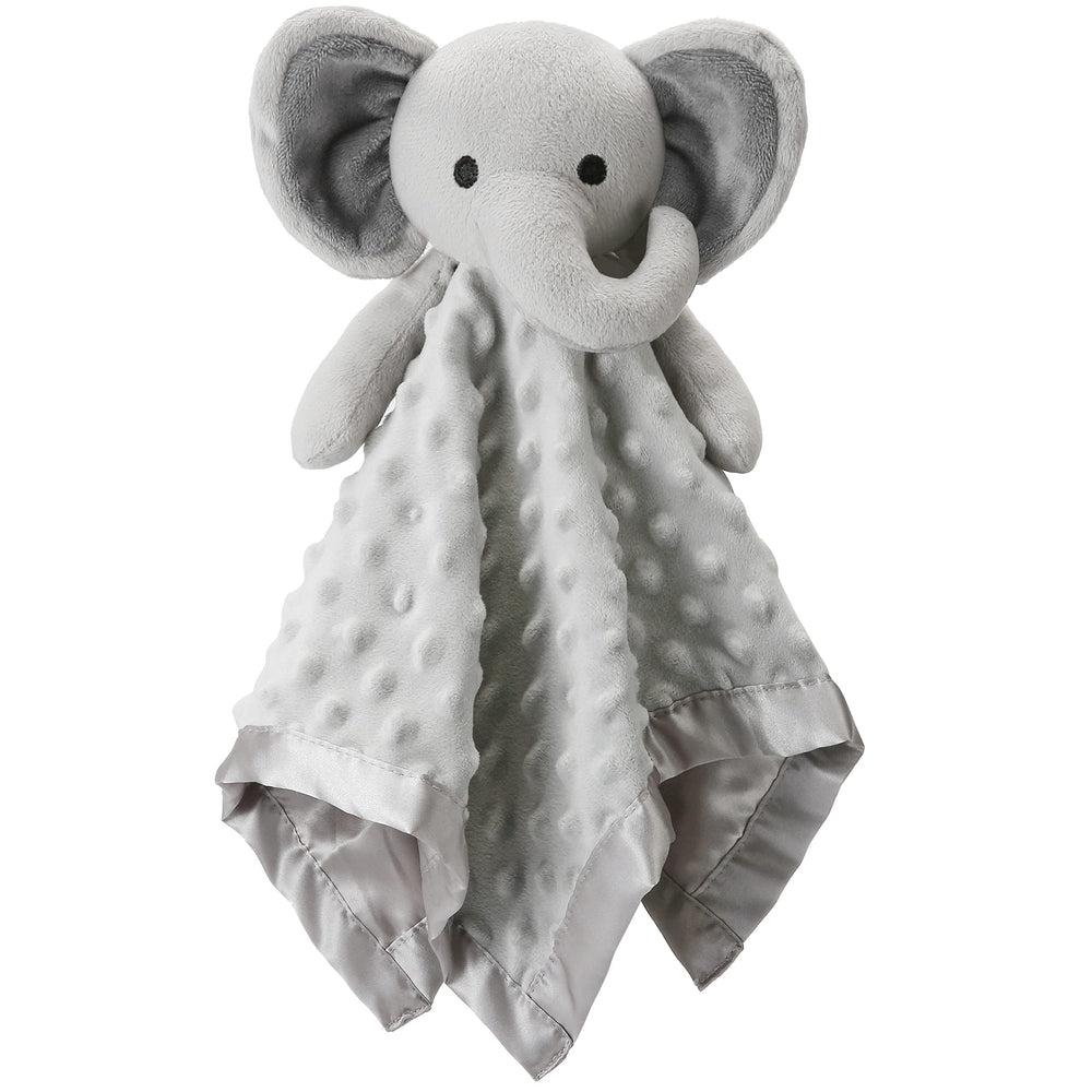 Pro Goleem Elephant Lovey gray plush close-up for baby comfort.
