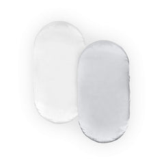 Pro Goleem satin bassinet sheet in white and gray shows a soft texture ideal for baby hair care.