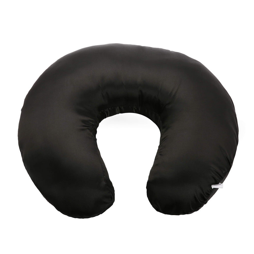 Pro Goleem satin nursing pillow cover in black delivers smooth texture for baby comfort.